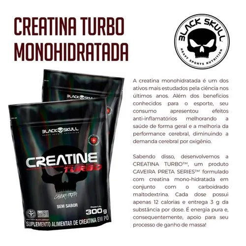 Creatina Black Skull Creatine Turbo Caveira Preta