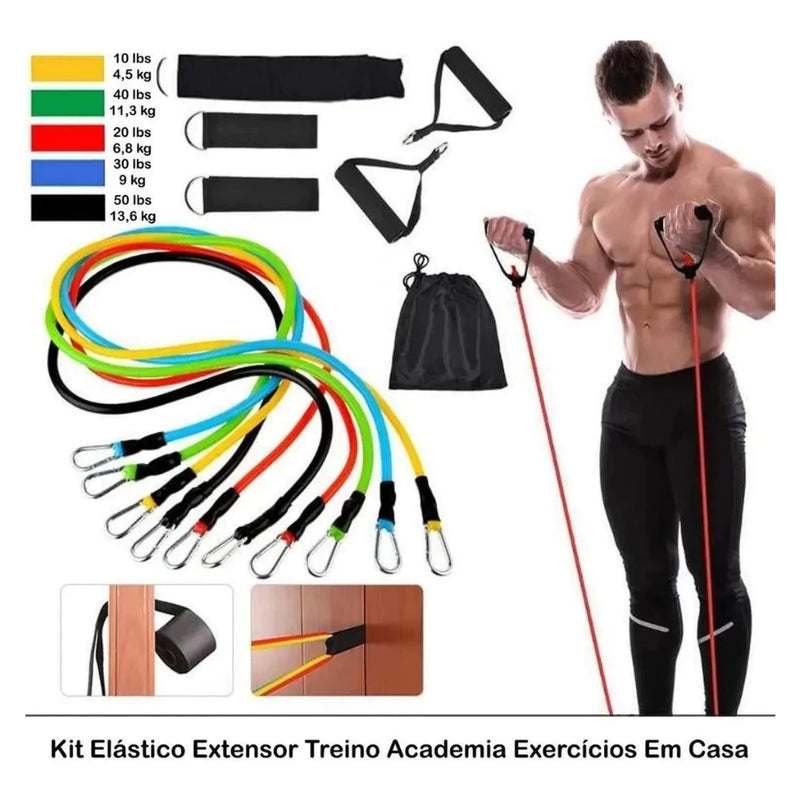 Kit 11 Peças de Elástico para Exercícios